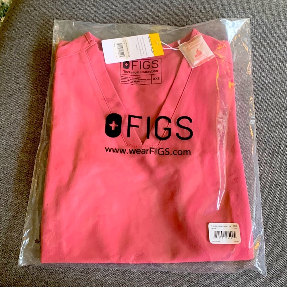 Figs scrub top pink size XXS